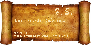 Hauszknecht Sándor névjegykártya